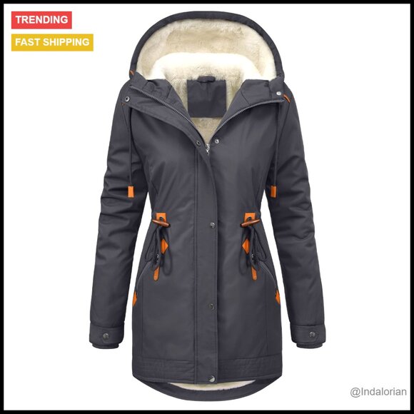 Women's Quilted Down Parka with Faux Fur Hood Fleece Lined Puffer Jacket